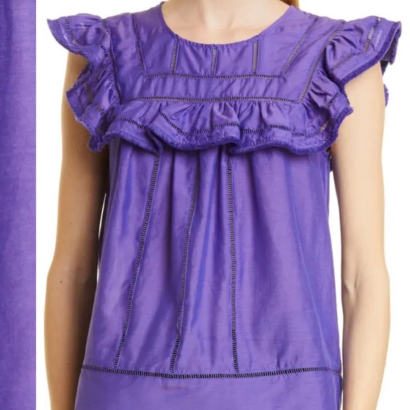 {munthe} Purple Ruffle Blouse Size S/M - Picture 4 of 11